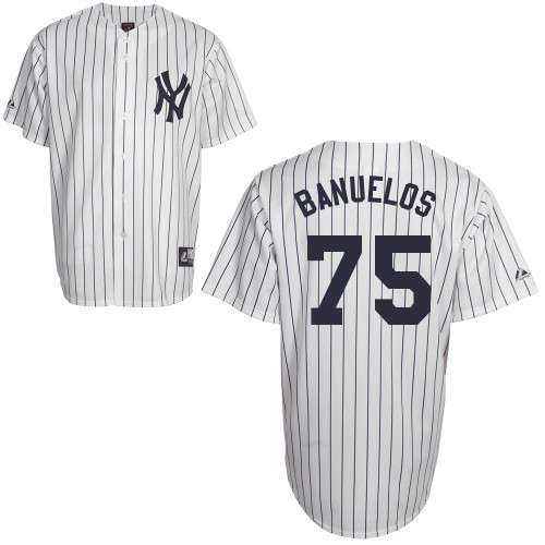 Manny Banuelos #75 Youth Baseball Jersey-New York Yankees Authentic Home White MLB Jersey